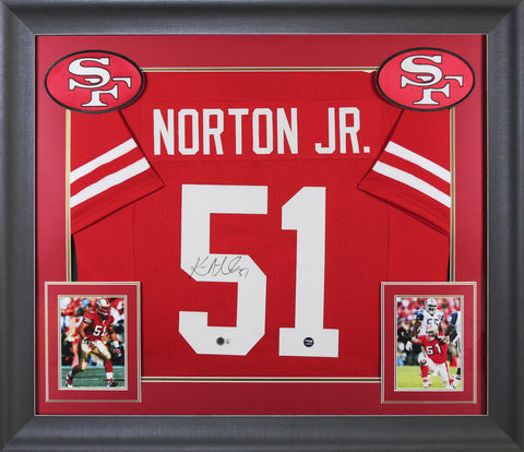 Ken Norton Jr. Authentic Signed Red Pro Style Framed Jersey BAS Witnessed