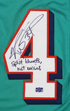Ricky Williams Signed Miami Custom Teal Jersey with "Split Blunts Not Carries" I