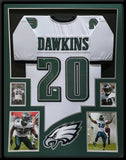 FRAMED PHILADELPHIA EAGLES BRIAN DAWKINS AUTOGRAPHED SIGNED JERSEY JSA COA