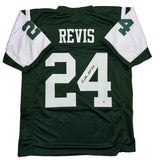 Autographed/Signed Darrelle Revis New York Green Football Jersey Beckett BAS COA