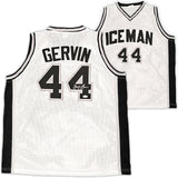 SAN ANTONIO SPURS GEORGE GERVIN AUTOGRAPHED WHITE JERSEY JSA STOCK #215714