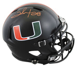 Miami Clinton Portis Signed 2017 Alt Black Full Size Speed Rep Helmet BAS Wit