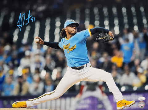 Brewers All Star Pitcher FREDDY PERALTA Signed 16x20 Photo #14 AUTO -- JSA