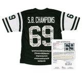 1969 NY Jets Alumni Signed Custom S.B. Champions Green NFL Jersey-Joe Namath