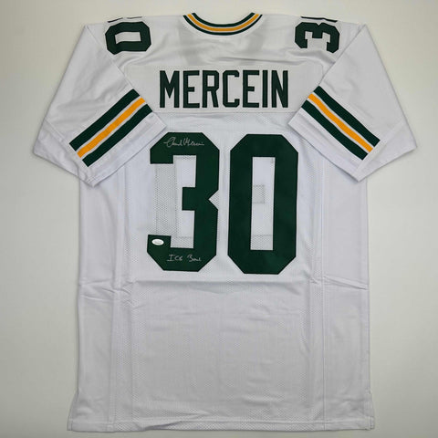 Autographed/Signed Chuck Mercein Ice Bowl Green Bay White Jersey JSA COA