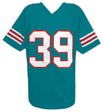 Larry Csonka (DOLPHINS) Signed Teal Custom Football Jersey - (SCHWARTZ COA)