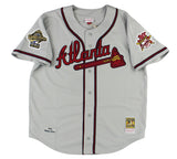 Chipper Jones Signed Atlanta Braves M&N Authentic Throwback Grey Jersey