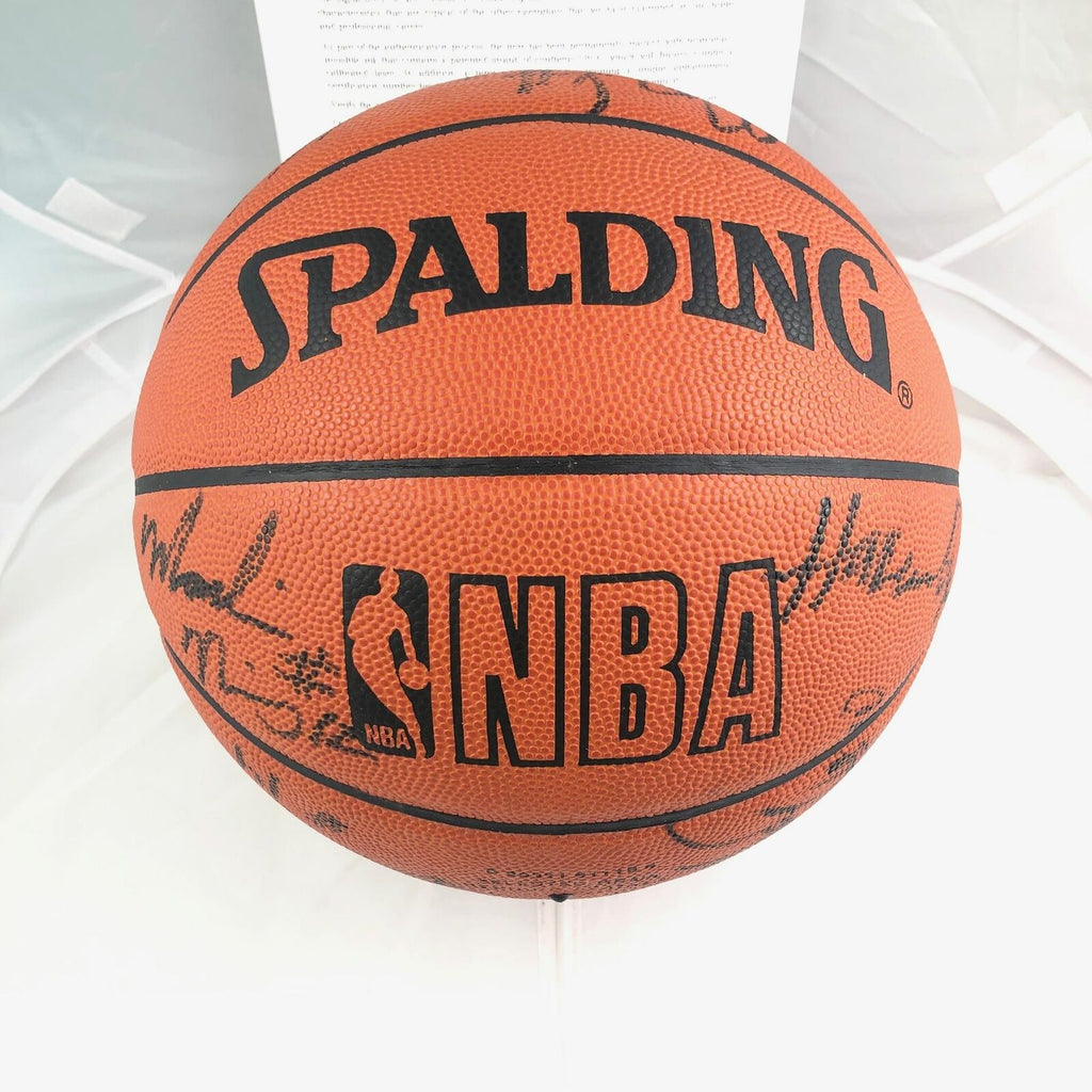 2000-2001 Houston Rockets Team Signed Basketball PSA/DNA Olajuwon ...