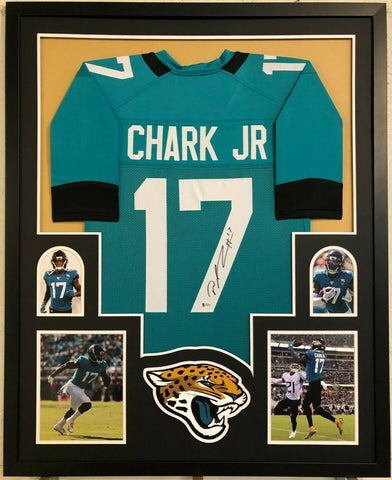 FRAMED JACKSONVILLE JAGUARS DJ CHARK AUTOGRAPHED SIGNED JERSEY BAS COA