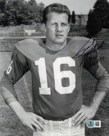 Frank Gifford Autographed Signed 8x10 Photo Giants "HOF 77" Beckett QR #BS12989