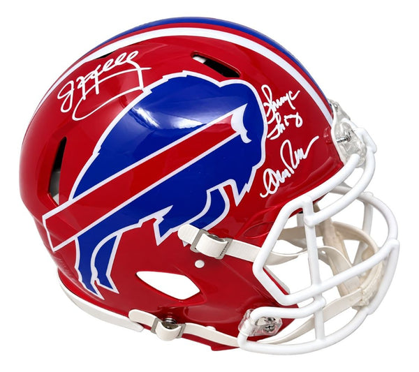 Jim Kelly Thomas Reed Signed Bills Full Size T/B Authentic Speed Helmet JSA QR