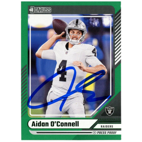 Aidan O'Connell Autographed 24 Donruss Green #30 Trading Card Beckett 53246