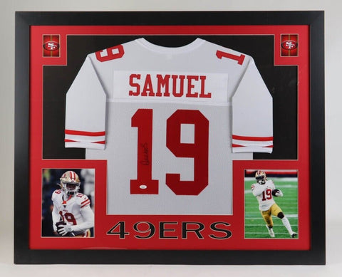 Deebo Samuel Signed San Francisco 49ers 35x43 Framed Jersey (JSA) Pro Bowl W.R.