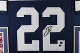 Emmitt Smith Autographed Pro Style Sz XL Blue Framed Jersey 35x43 Beckett 57311