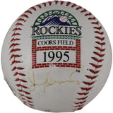 Jerry McMorris Autographed Colorado Rockies 95 Logo Baseball Beckett 51597