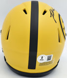 JAMES HARRISON AUTOGRAPHED STEELERS GOLD RAVE MINI HELMET BECKETT WITNESS 241385