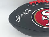 Joe Montana Autographed 49ers Black Logo Football Beckett Witness #WA82195