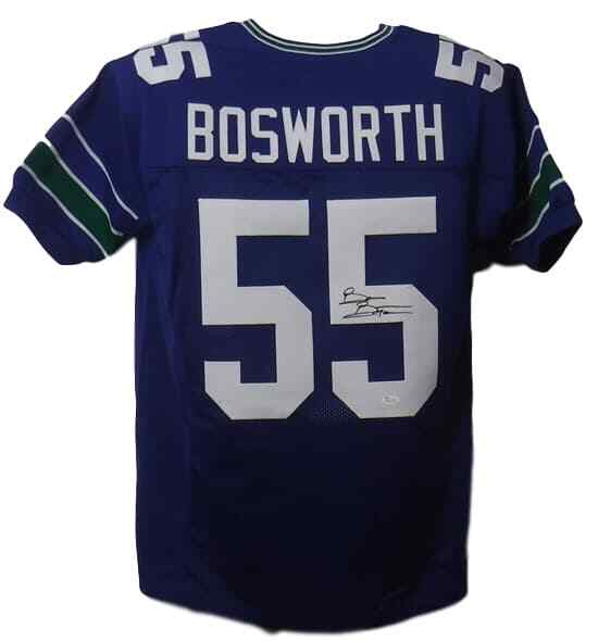 Brian Bosworth Autographed/Signed Pro Style Blue XL Jersey JSA 15099