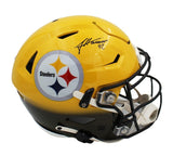 James Harrison Signed Pittsburgh Steelers Custom Speed Flex Auth Yellow Helmet