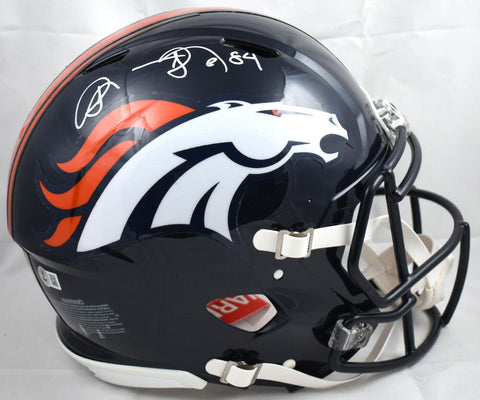 Shannon Sharpe Signed Denver Broncos F/S Speed Authentic Helmet- Beckett W Holo