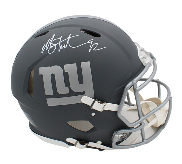 Michael Strahan Signed New York Giants Speed Authentic Slate NFL Helmet