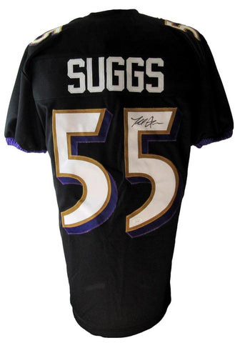 Terrell Suggs Signed/Auto Black Custom Football Jersey Ravens JSA 203383