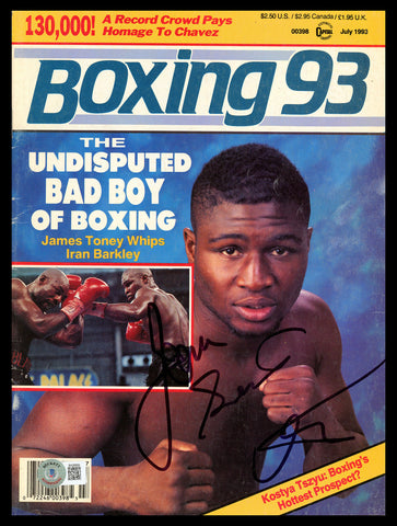 James Toney Autographed Signed Boxing 93 Magazine Beckett BAS QR #BH26959