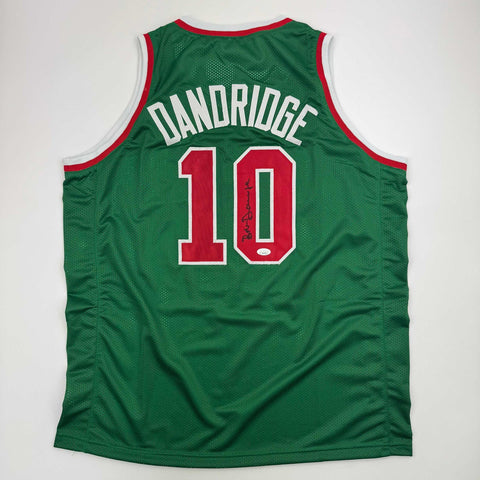Autographed/Signed Bob Dandridge Milwaukee Green Basketball Jersey JSA COA
