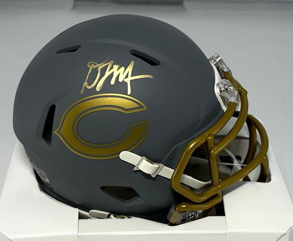 Bears Receiver DJ MOORE Signed Riddell SLATE Speed Mini Helmet AUTO - BAS