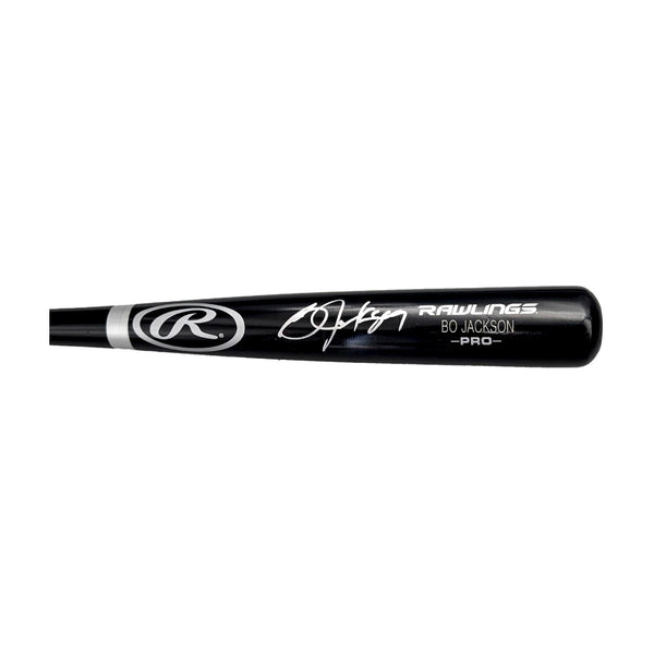 Bo Jackson Autographed Black Rawlings Pro Baseball Bat - BWA