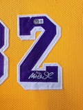 FRAMED L.A. LAKERS MAGIC JOHNSON AUTOGRAPHED SIGNED JERSEY BECKETT HOLO