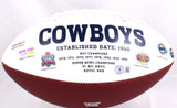 Randy White Ed "Too Tall" Jones Signed Cowboys Logo Football w/DDII-BeckettWHolo