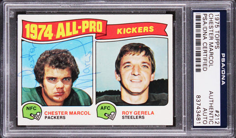 Packers Chester Marcol Authentic Signed 1975 Topps #212 Card PSA/DNA Slabbed