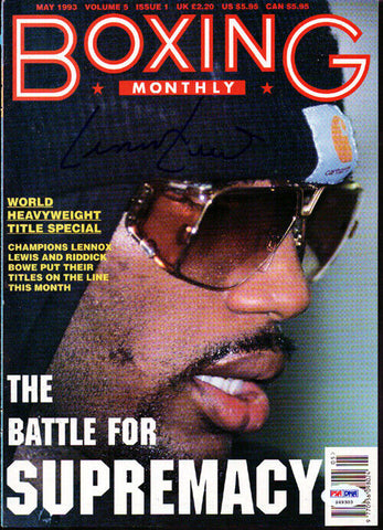 Lennox Lewis Autographed Signed Boxing Monthly Magazine Cover PSA/DNA #S49303