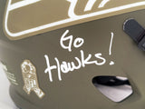 STEVE LARGENT & ZORN AUTOGRAPHED SEAHAWKS SALUTE SERVICE FULL SIZE HELMET