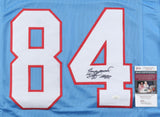 Haywood Jeffires Signed Oilers Powder Jersey (JSA COA) Houston 3xPro Bowl W.R.