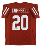 Texas Earl Campbell Signed Burnt Orange Pro Style Jersey BAS Witnessed #W744462