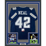 Framed Autographed/Signed Keanu Neal 33x42 Dallas Blue Jersey PSA/DNA COA