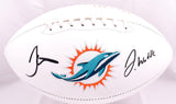Tyreek Hill Jaylen Waddle Signed Dolphins Logo Football-Beckett W Holo Fanatics