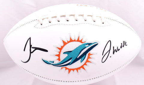 Tyreek Hill Jaylen Waddle Signed Dolphins Logo Football-Beckett W Holo Fanatics