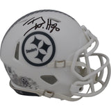 TJ Watt Autographed Pittsburgh Steelers 24 STS Mini Helmet Beckett Witness 48960