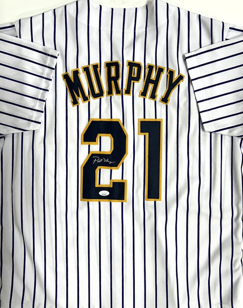 Brewers Manager PAT MURPHY Signed Custom Replica Pnstripe Jersey AUTO - JSA