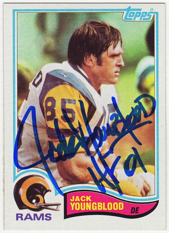 Jack Youngblood Autographed Rams 1982 Topps Football Card #388 w/HF'01 (SS COA)
