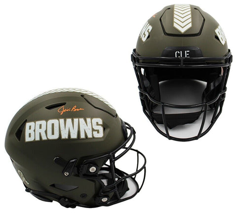 Jim Brown Signed Cleveland Browns Speed Flex Authentic STS Helmet -Orange Ink