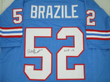 Houston Oilers ROBERT BRAZILE Signed Custom Replica Jersey AUTO w/ HOF '18 - JSA