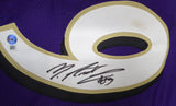 Baltimore Ravens Mark Andrews Autographed Purple Jersey Beckett BAS QR #W368931