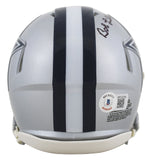 Cowboys Bob Lilly "HOF 80" Authentic Signed Silver Speed Mini Helmet BAS Witness
