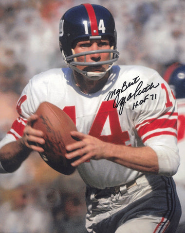 YA Y.A. Tittle Autographed 8x10 Photo New York Giants "HOF 71" SKU #247442