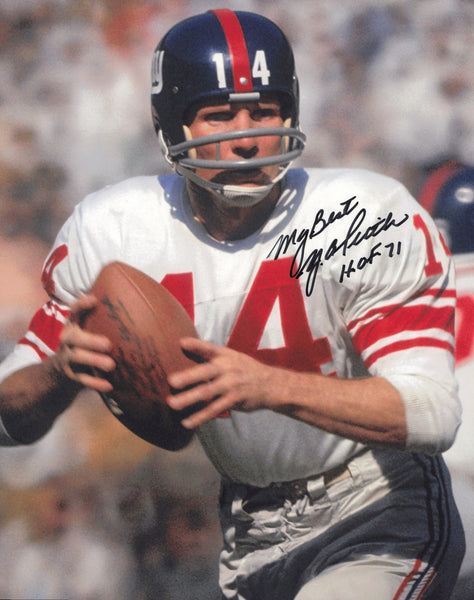 YA Y.A. Tittle Autographed 8x10 Photo New York Giants "HOF 71" SKU #247442