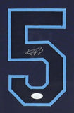 Wander Franco Signed Tampa Bay Rays 35x43 Framed Jersey (Beckett) Shortstop